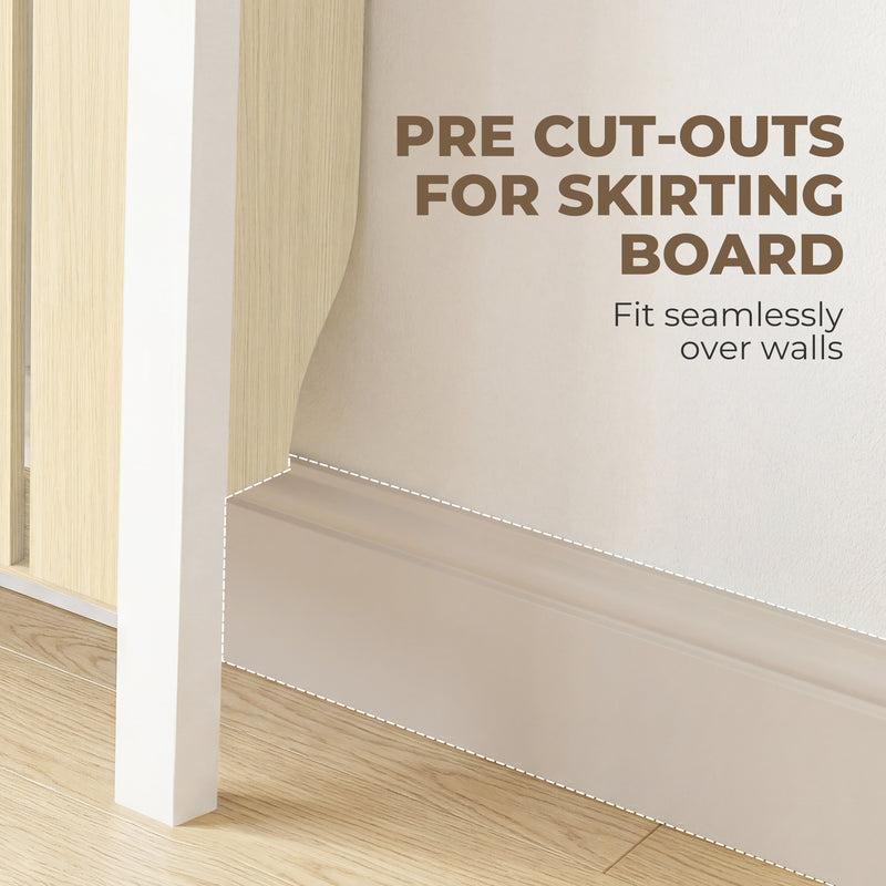Radiator Cover with Drawer for Safe Heat and Extra Storage Oak Homcom