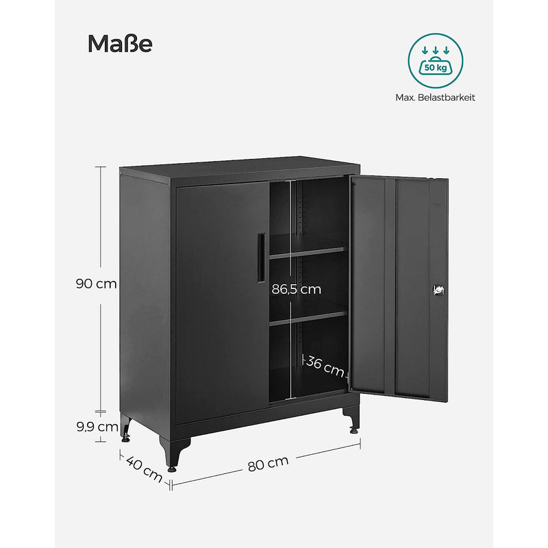 Metal Garage Storage Cabinet with Adjustable Shelves and Lockable Doors by Songmics