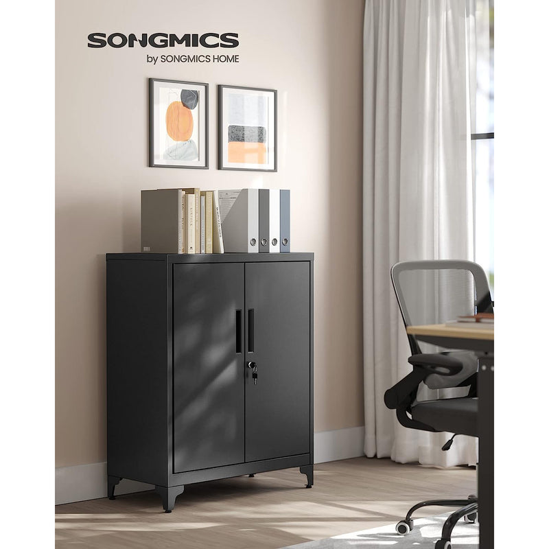 Metal Garage Storage Cabinet with Adjustable Shelves and Lockable Doors by Songmics