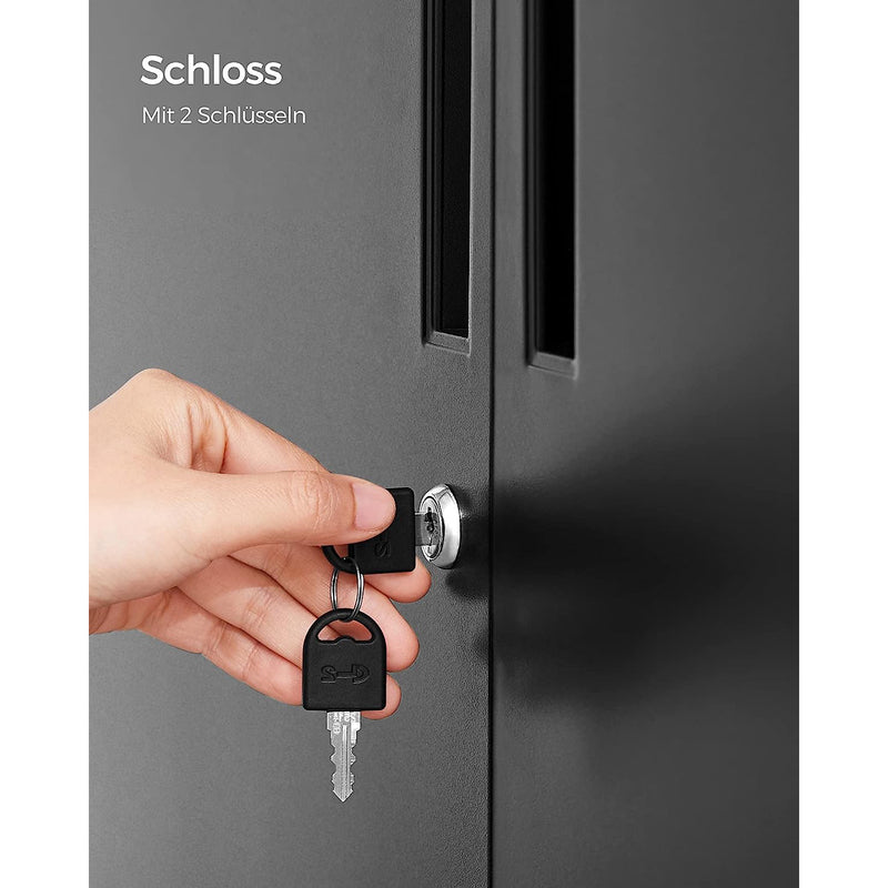 Metal Garage Storage Cabinet with Adjustable Shelves and Lockable Doors by Songmics