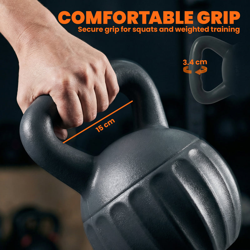 Kettlebell 10 kg for Safe Home Strength Training with Stable Base Grey AOSOM