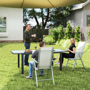 Set of Two Light Grey Aluminium Folding Chairs for Outdoor Use by Outsunny