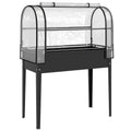Raised Garden Bed with Clear Greenhouse Cover for Easy Gardening and Plant Protection Black Outsunny