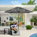 Grey 3m Replacement Parasol Canopy UPF 50 Plus with Top Vent Fits 8 Rib Frames by Outsunny