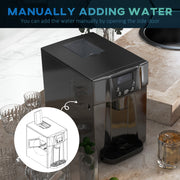 Countertop Ice Maker and Water Dispenser with 3L Tank and Fast Cube Making Black