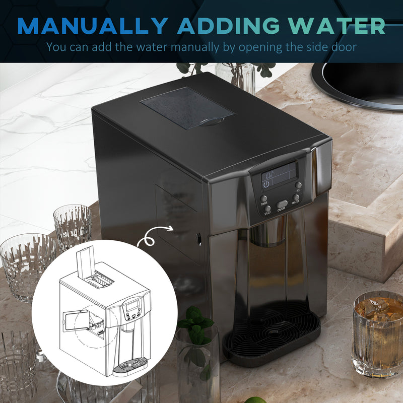 Countertop Ice Maker and Water Dispenser with 3L Tank and Fast Cube Making Black