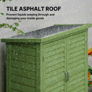 Wooden Garden Storage Shed With Double Doors Ideal For Tools And Equipment Green Outsunny