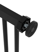 Adjustable Metal Dog Gate 74 to 87cm Wide for Doorways and Stairs Safety Barrier Black