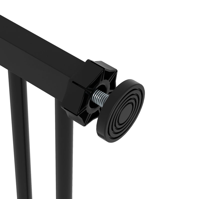 Adjustable Metal Dog Gate 74 to 87cm Wide for Doorways and Stairs Safety Barrier Black