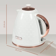 Cream 3kW Fast Boil Honeycomb Cordless  Kettle Fast Heating Lightweight Design by HOMCOM
