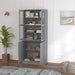 Grey Double Storage Display Cabinet with Shelves by HOMCOM
