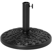 12kg Round Resin Garden Parasol Base Heavy Duty Stand for 38mm 48mm Umbrella Poles Black by Outsunny