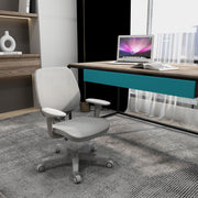 Grey Mesh Office Chair With Adjustable Height and 360 Swivel Wheels for Home or Study Use