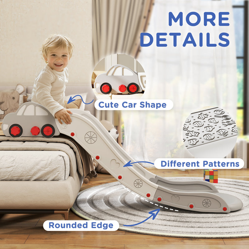 Kids Slide with Extra Long Design for Bed or Sofa Easy to Assemble and Store, Grey
