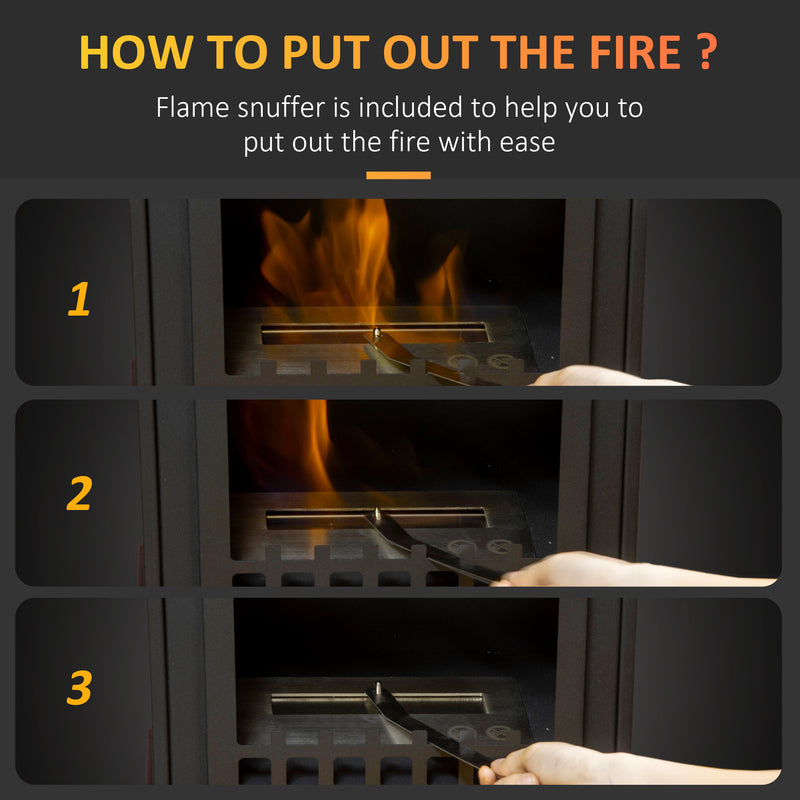Freestanding Bioethanol Fireplace for Instant Smoke Free Warmth in Any Room Black