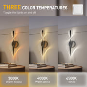 Black Spiral LED Wall Lights 2 Pack with Adjustable Colour Temperature for Indoor Use