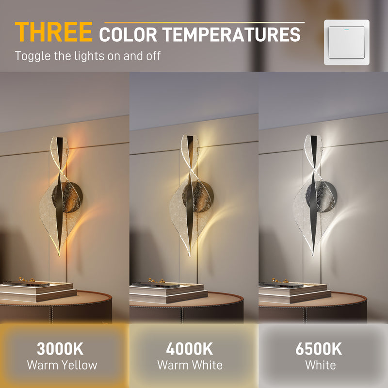 Black Spiral LED Wall Lights 2 Pack with Adjustable Colour Temperature for Indoor Use