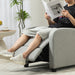 Grey Push Back Recliner Armchair with Footrest 135Â° Adjustable by HOMCOM