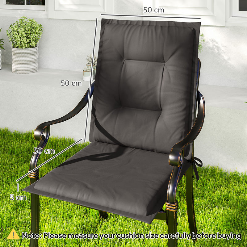 Set of Four Padded Garden Seat Cushions Charcoal Grey by Outsunny