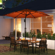 Orange 3m Cantilever Garden Parasol with Solar LED Lights for Patio and Decking by Outsunny
