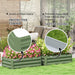 Set of Two Green Galvanised Steel Garden Planters 60 x 100cm by Outsunny