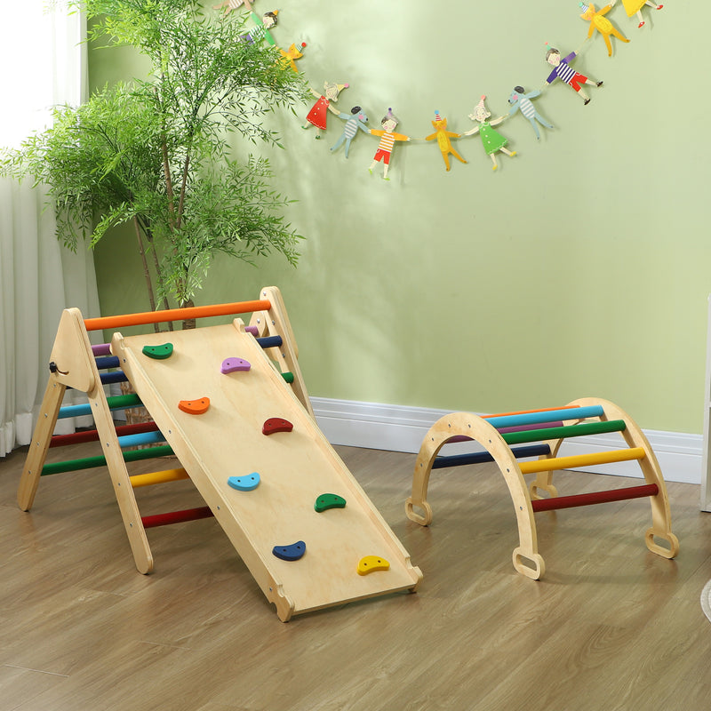 5 in 1 Toddler Climbing Frame with Ramp and Arch for 18 - 48 Months Multicoloured by Aiyaplay