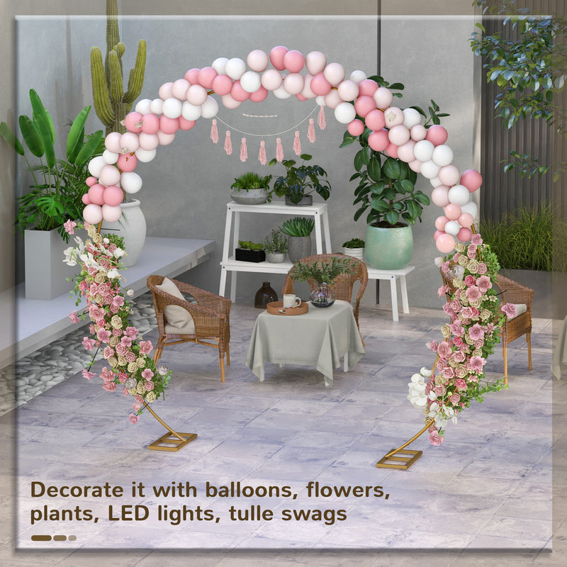 Metal Garden and Event Arch for Weddings Parties and Climbing Plants Gold Tone AOSOM