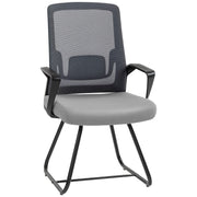 Office Chair with Mesh Back and Lumbar Support for Waiting or Conference Room Dark Grey