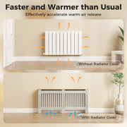 Radiator Cover with Shelf for Extra Storage and Safety Slatted Front Grey Homcom