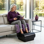 Foldable Foot and Leg Massager with Heat for Home Relaxation and Easy Storage Purple Homcom