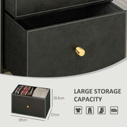 Black Faux Leather Chest of 3 Drawers Stylish Storage Unit by HOMCOM