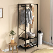 Hallway Coat Rack with Shoe Storage Bench Ideal for Entryway Organisation Black