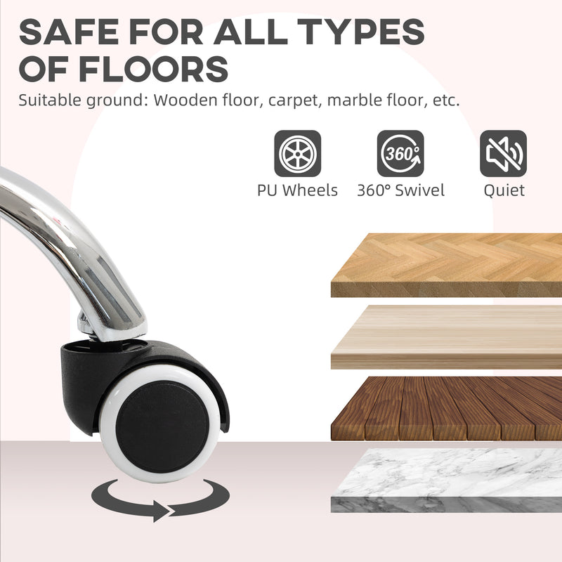 Pink Velvet Feel Tub Office Chair with Padded Seat for Home or Office Use