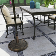 12kg Bronze Round Parasol Base Heavy Duty Resin Umbrella Stand for 32-48mm Poles by Outsunny