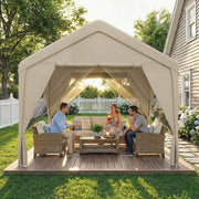 3x3m Garden Gazebo with Insect Netting and Weather Protection for Private Outdoor Gatherings, Khaki Outsunny
