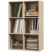 Image of an Oak coloured 6 Cube Bookcase
