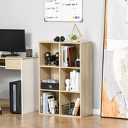 Image of an Oak coloured 6 Cube Bookcase