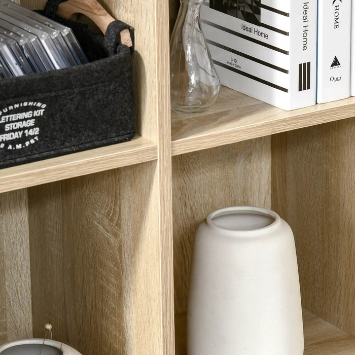 Image of an Oak coloured 6 Cube Bookcase