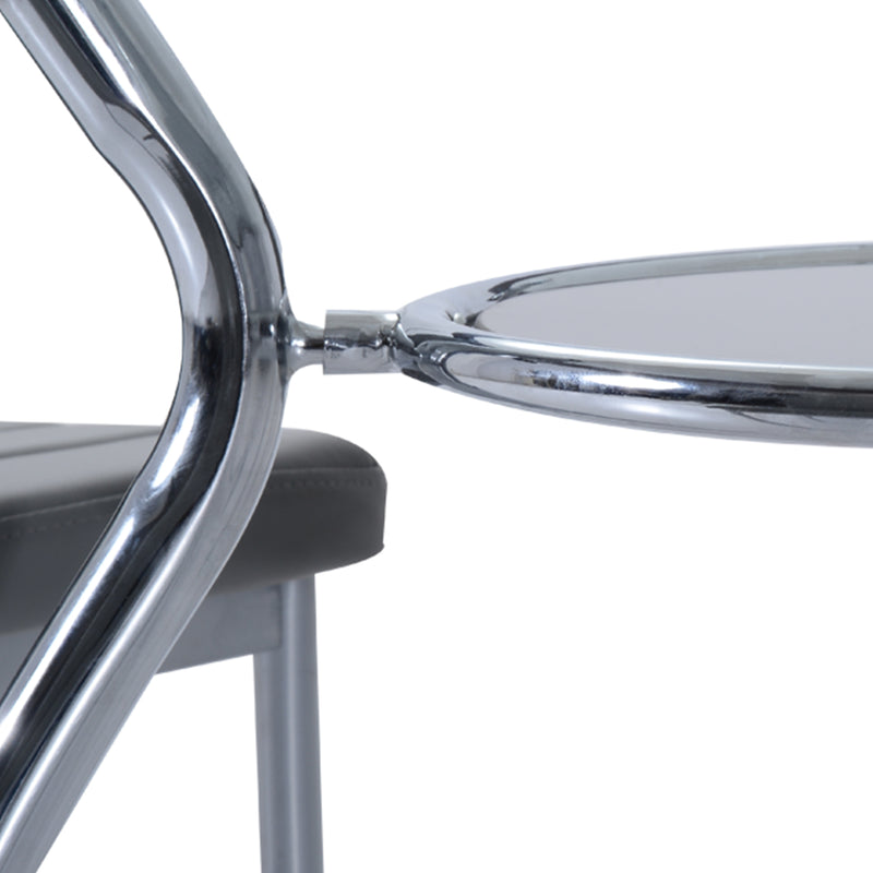 Five Piece Dining Set With Padded Chairs And Tempered Glass Table For Kitchen Grey