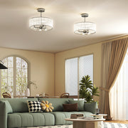 Crystal Ceiling Light for Sparkling Living Room or Hallway Illumination Silver Tone Homcom