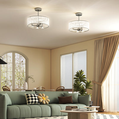 Crystal Ceiling Light for Sparkling Living Room or Hallway Illumination Silver Tone Homcom