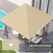Beige 3m x 3m Gazebo Canopy Replacement Cover Water Resistant with UPF30+ by Outsunny