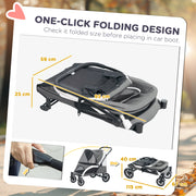 Easy Folding Pet Stroller for Large Dogs with Shock Absorb Frame and Safety Brakes by PawHut AOSOM