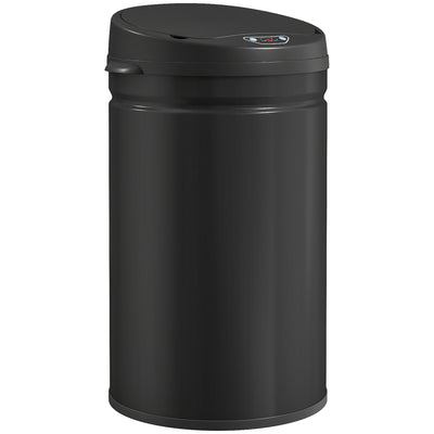 30L Touchless Kitchen Sensor Bin with Lid for Rubbish Waste Stainless Steel Black AOSOM
