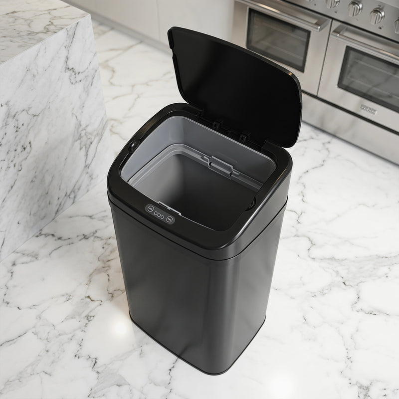 Sensor Kitchen Bin 48L Hands Free Hygienic Waste Disposal Large Capacity Black Homcom