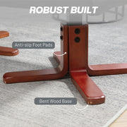 Manual Recliner Armchair with Matching Footstool for Lounge Comfort Black