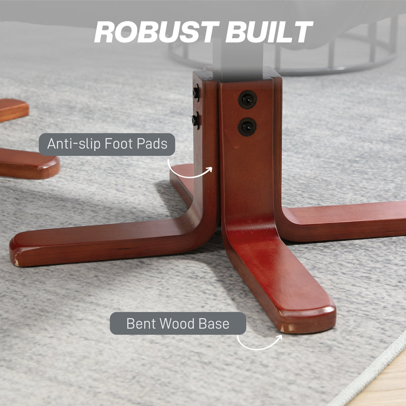 Manual Recliner Armchair with Matching Footstool for Lounge Comfort Black