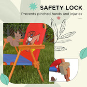 Kids Outdoor Picnic Table Set With Foldable Chairs And Adjustable Parasol For Garden Play