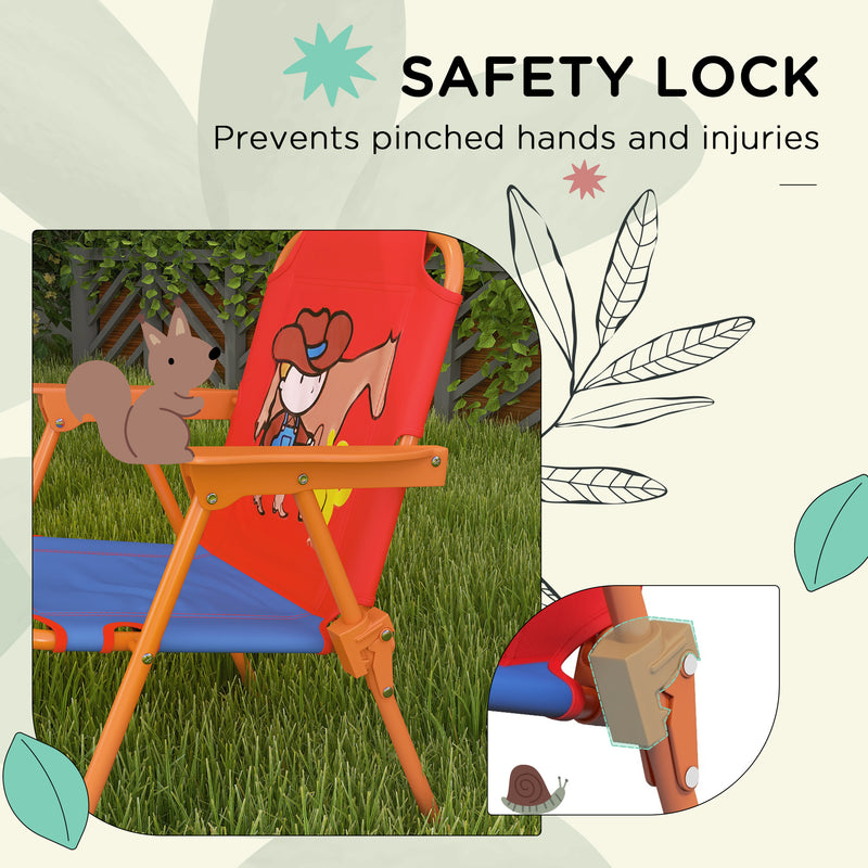 Kids Outdoor Picnic Table Set With Foldable Chairs And Adjustable Parasol For Garden Play