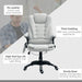 Executive Swivel Office Chair with Massage and Heat High Back Light Grey PU Leather by HOMCOM